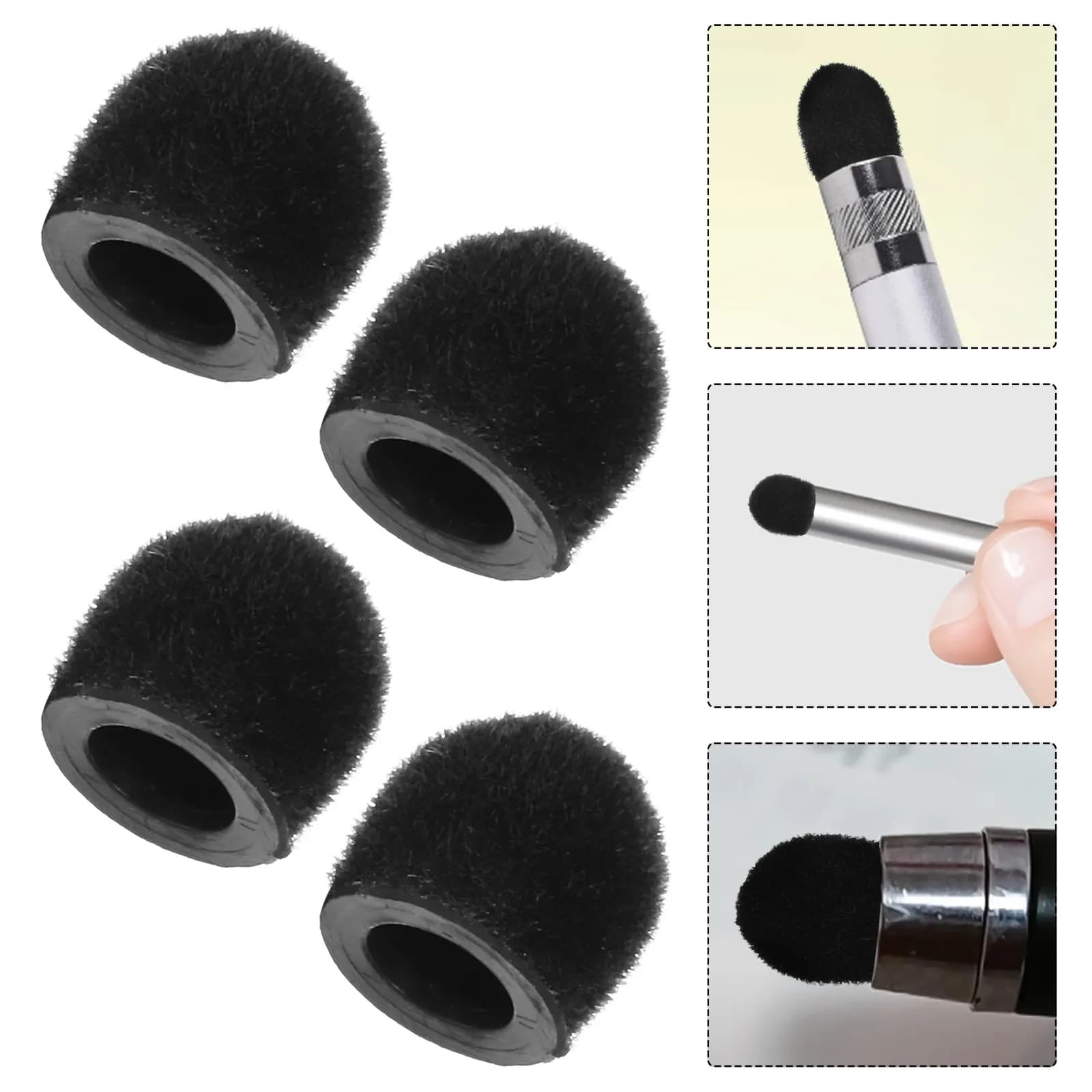 4 Pezzi Punte di Ricambio in Feltro Nero per Penna Stylus, Accessori per Tablet Touch Screen per Disegno di Precisione e Scrittura