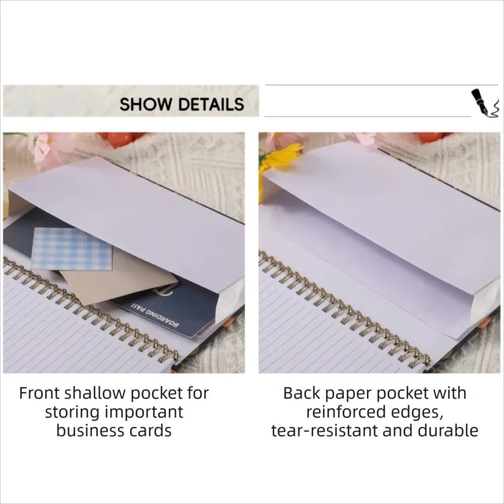 Durevole 2026 A5 Agenda mensile settimanale Notebook a spirale portatile Programma giornaliero Libro di cancelleria Agenda spessa Programma giornaliero