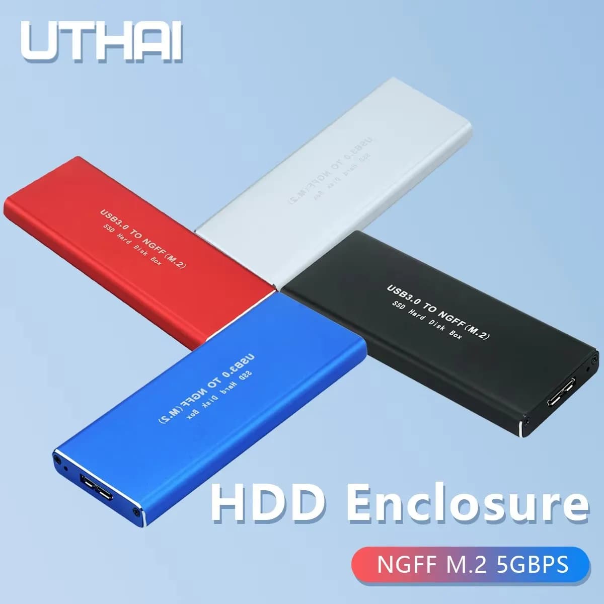 NGFF Disco Rigido Esterno M.2 Solid State 5Gbps SSD Raffreddamento Custodia in Metallo USB3.0 PC per 2230/2242/2260/2280 Custodia HDD Mobile MN01
