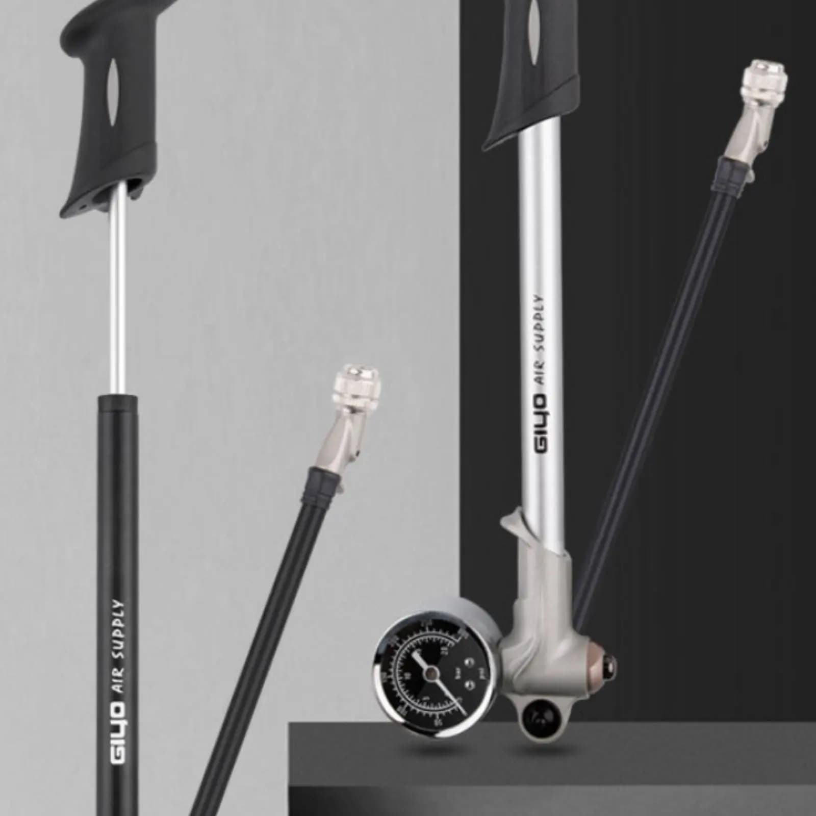 High Pressure Bike Pump Shock Fork Use Bike Pump Portable Air Compressor Compact Size Mini Air Compressor for Cycling
