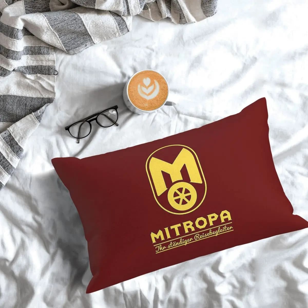 Mitropa Il Tuo Compagno di Viaggio Costante, Federa Rettangolare Decorativa per Cuscino, per Camera da Letto, Casa, Comfort, Cuscino Decorativo