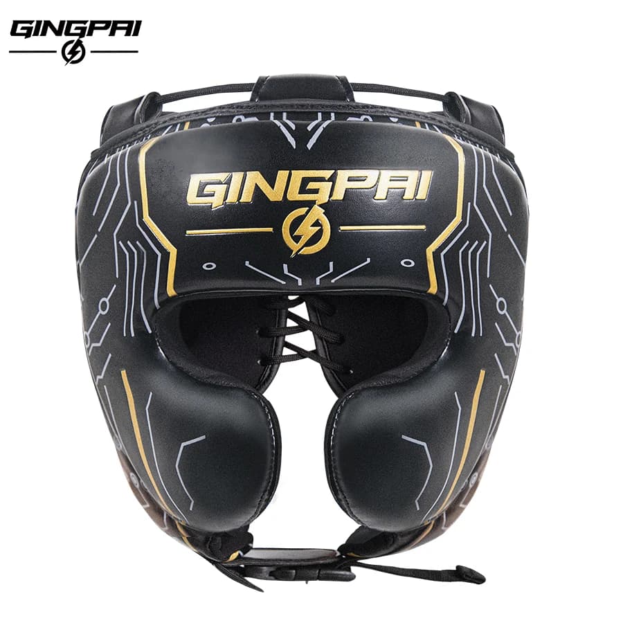 Casco da boxe professionale Copritesta da boxe per adulti Karate Head Gear Fascio chiuso Casco Sanda completo Protezione per le orecchie