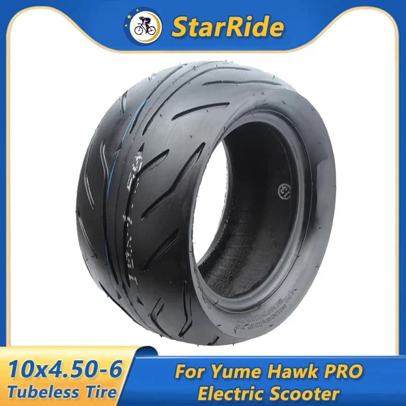 Pneumatico Tubeless 10x4.50-6 da 10 Pollici per Monopattino Elettrico Yume Hawk PRO, Gomme Rinforzate Anti-Usura 10*4.50-6