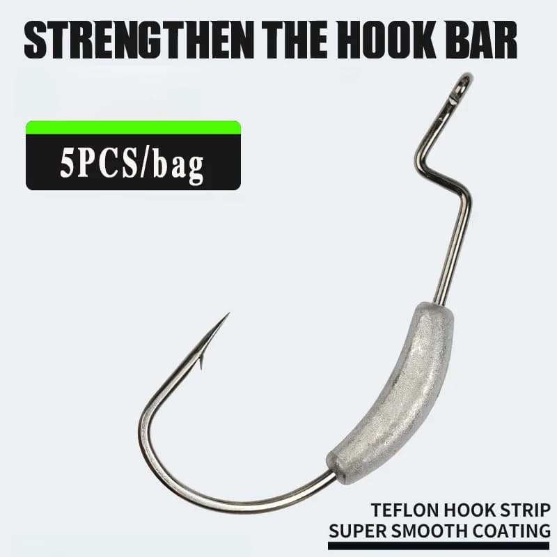 5 pz Jig Head Lure Softjerk Ganci Ponderati Swimbait Ganci Verme Richiamo Morbido Gancio per Spigola Acqua Salata Acqua Dolce Piombo gancio da pesca