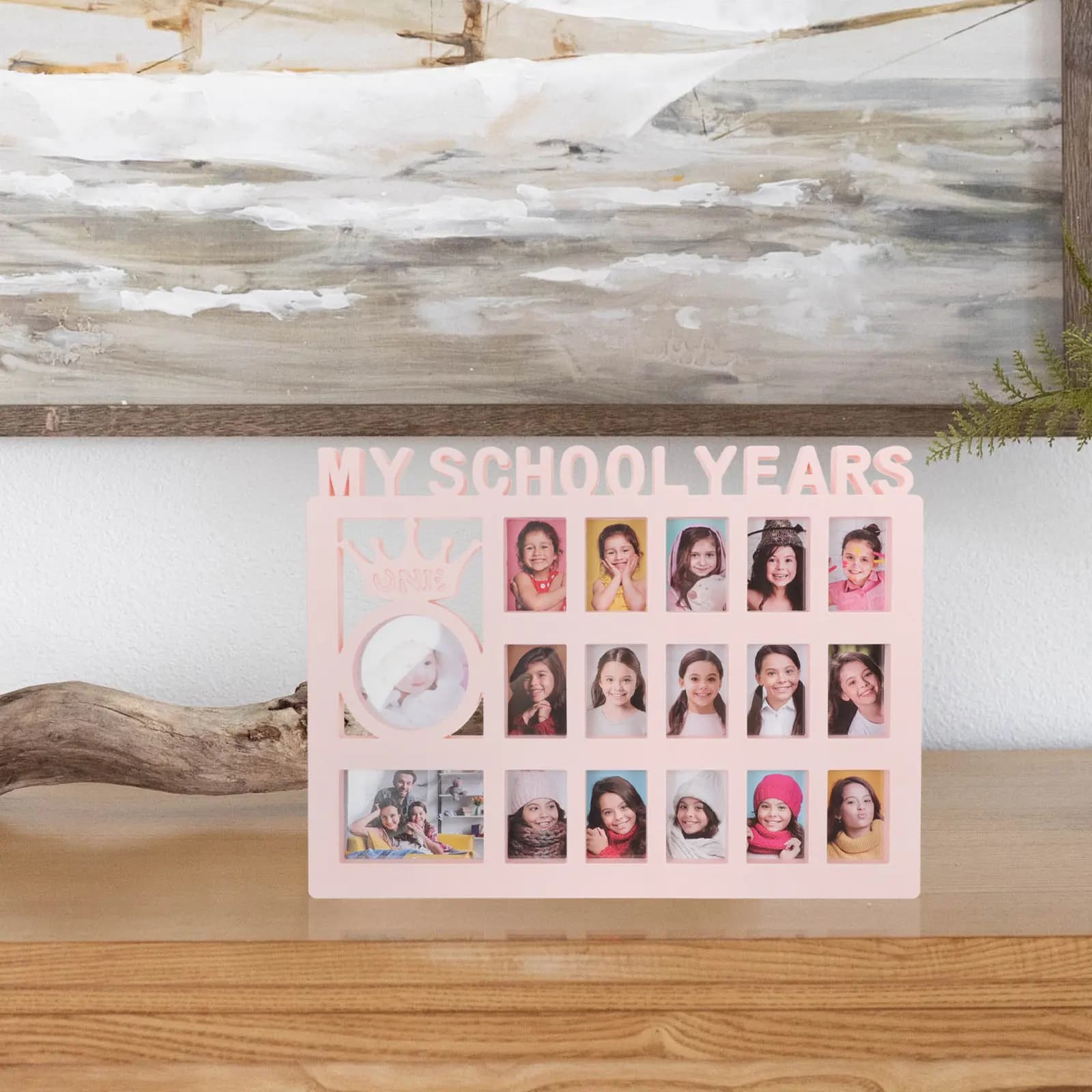 Plastic Picture Frame School Year Photo Display Holder Growth Record Frame Home Decor Tabletop Wall Mounted Memory