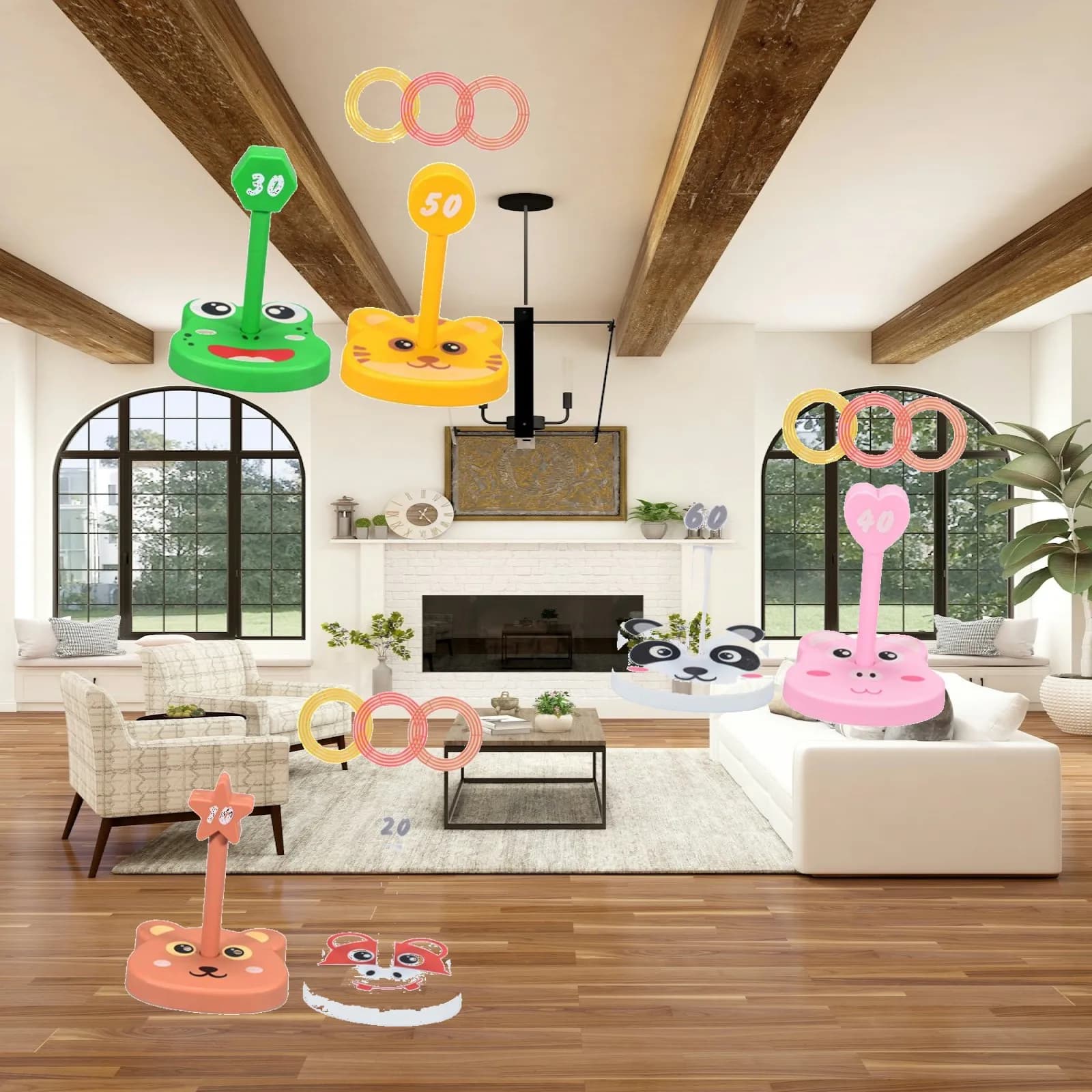 Ring Toss Hook Game Multicolor Interactive Toy for Lawn Festival Family Outdoor Indoor Play