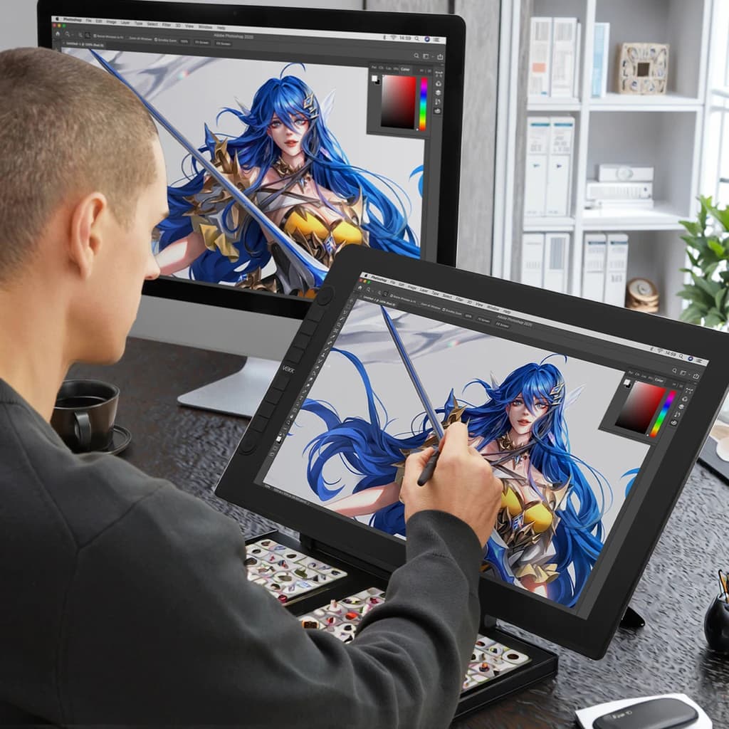Tablet grafico da disegno VEIKK VK2200PRO da 21,5 pollici con schermo grande con schermo per artisti
