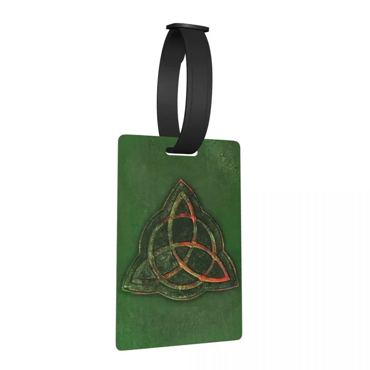 Libro di ombre - Etichette per bagagli con design Triquetra incantato Valigia Etichetta per imbarco per bagagli portatile Porta etichette ID Nome Indirizzo