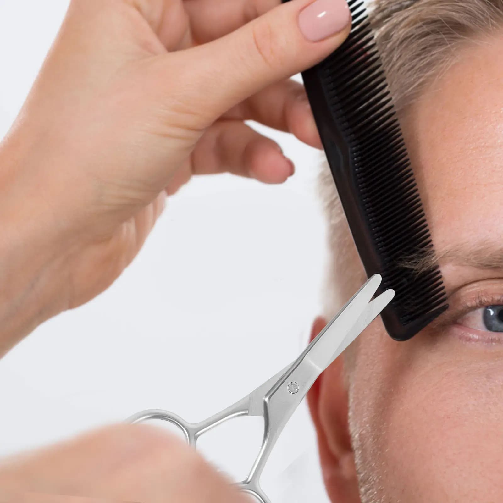 2 Naso Peel Scissors with Stainless Steel Round Toe, Eyebrow Trimmer and Barba, Small Safety Scissors for Face Care