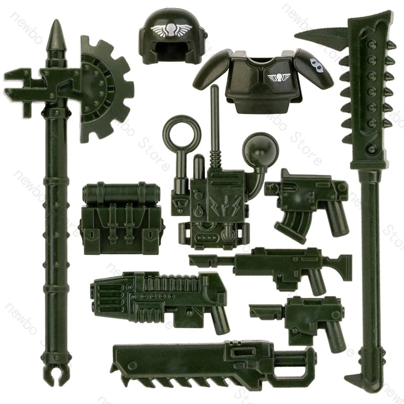 Koruit Hammer 4cm Weapons For Mini Dolls Green Accessories Helmet Armor MOC Building Blocks Brick Figures Toys For Children Gift