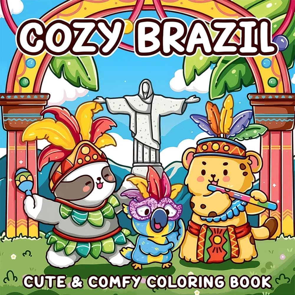 COZY BRAZIL Coloring Book for Adult Featuring Bold-easy Pattern for Relaxation Educational DIY Painting Drawing Book