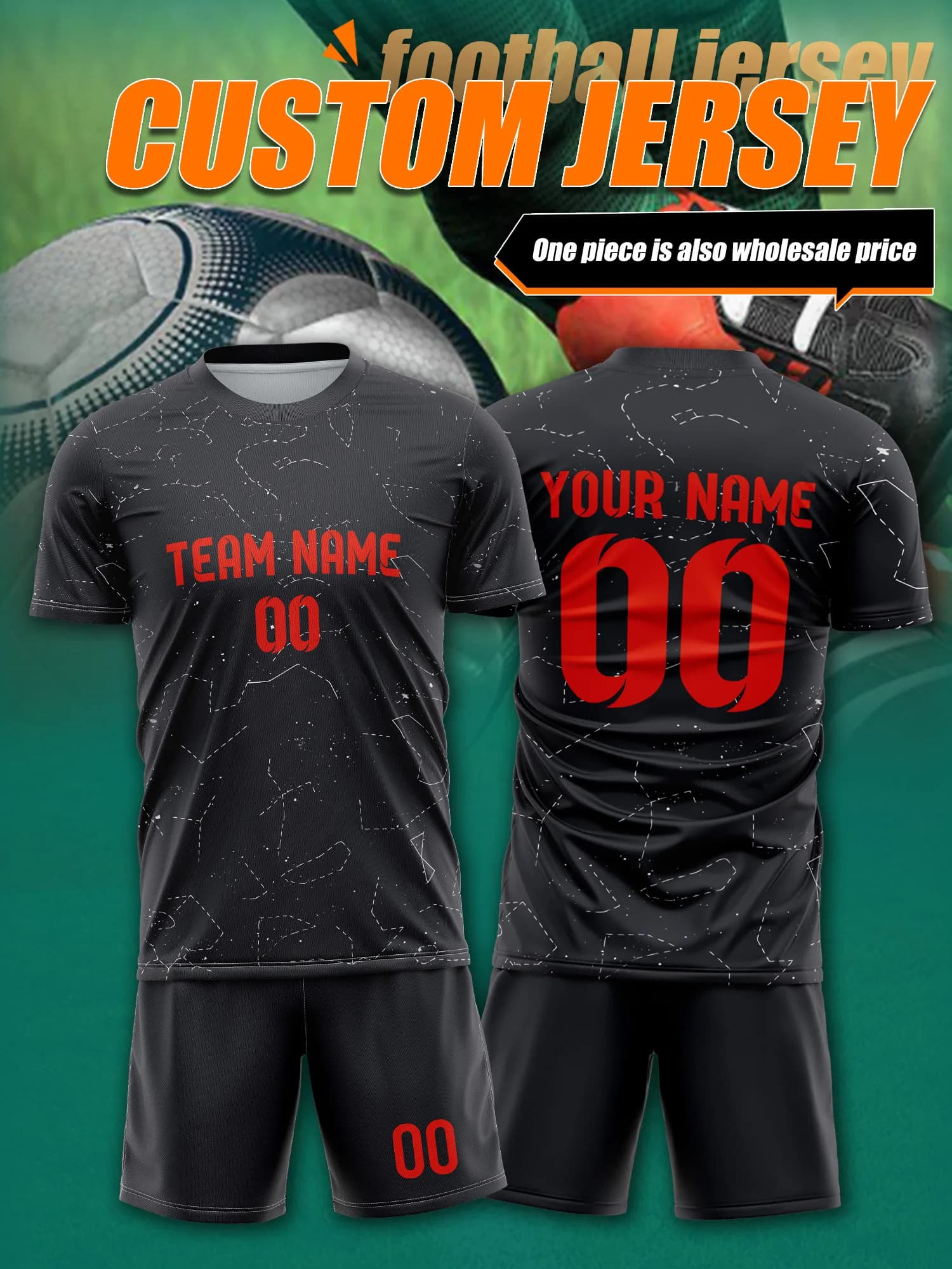 Custom Football Mesh with Picture, Number and Name, Noon Heating Mesh, Soccer Sports Clothing with Cooling Panel to Relieve Heat