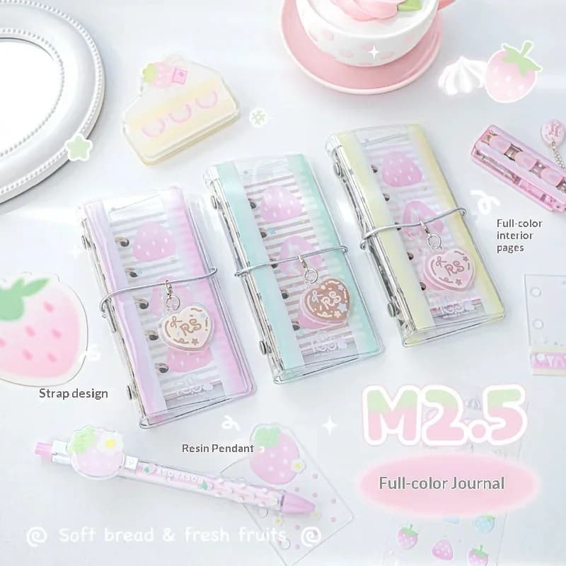 New RosyPosy M2 5 Mini Loose Leaf Notebook Portable Pocket Journal Transparent Cute Notepad For Daily Planner Office Supplies