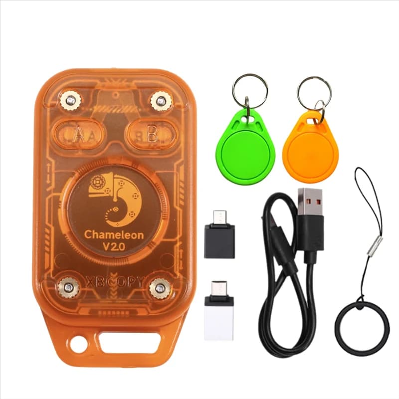 【PRODOTTO IMPERDIBILE】Duplicatore di chip RFID Chameleon V2.0, Lettore ed Emulatore Chameleon Ultra + 2XUID Portachiavi, Decodificatore di carte NFC 125K 13.56