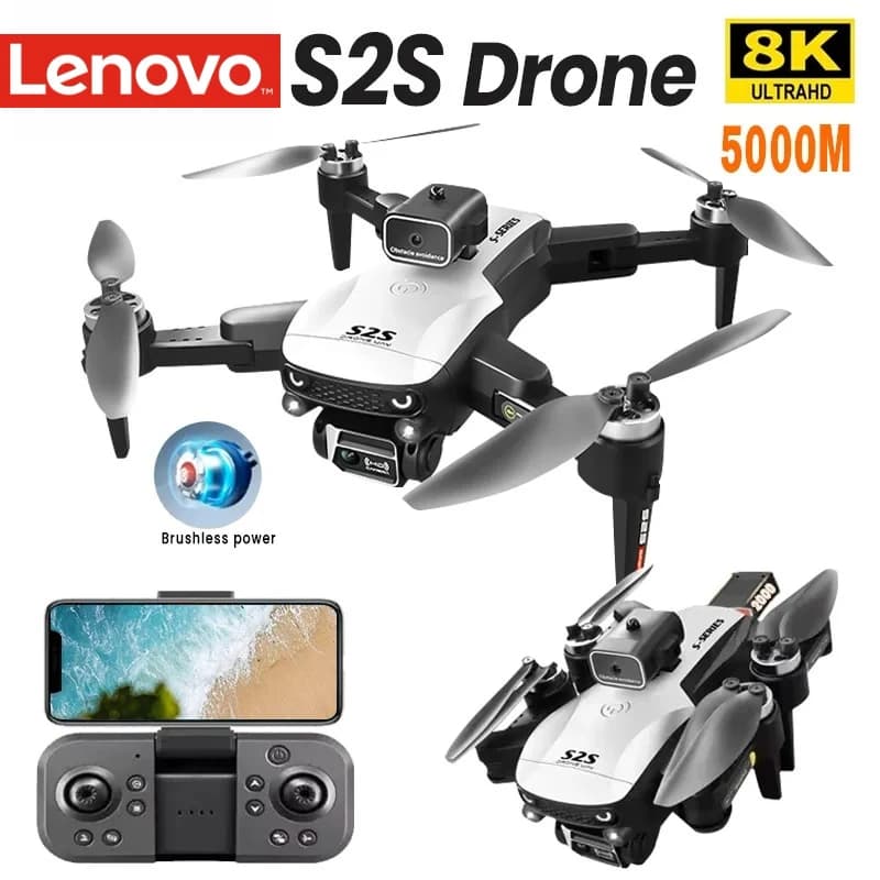 Drone Lenovo S2S per Fotografia Aerea con Doppia Fotocamera, Evitamento Ostacoli Omnidirezionale, Quadricottero Telecomandato Senza Spazzole