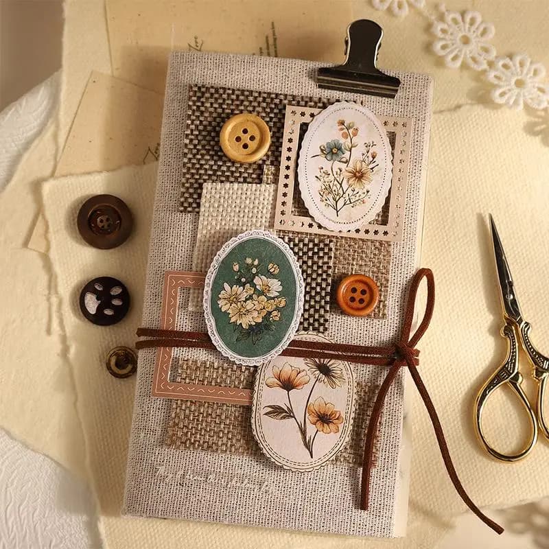Set di Adesivi Floreali per Diari, 45 Pezzi, Adesivi Floreali Fai-da-Te per Agende, Scrapbook e Quaderni