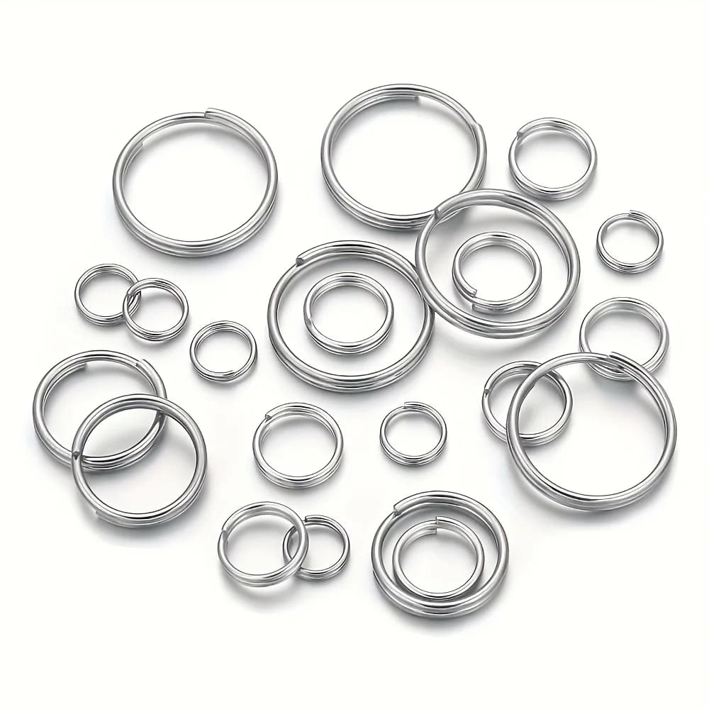 Anelli portachiavi in acciaio inossidabile argentato da 6/8/10/12/15 mm, anelli di collegamento, accessori per portachiavi, clip per chiavi auto, zaini, borse, collari per animali domestici, artigianato