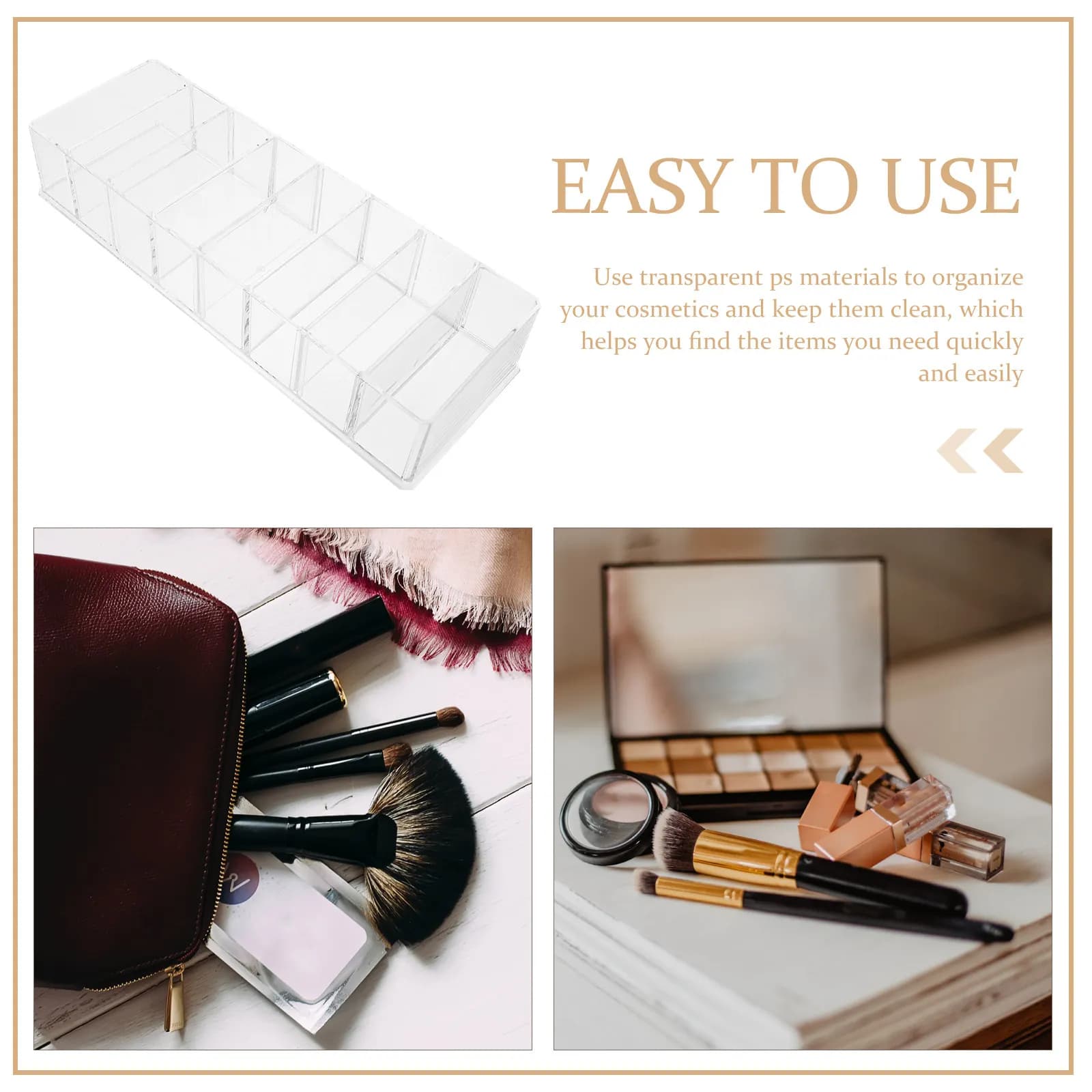 Organizzatore per Palette Ombretti Ultra-Sottile, Porta Palette Trasparente per Toeletta, Scaffale, Armadietto, Scatola Portaoggetti