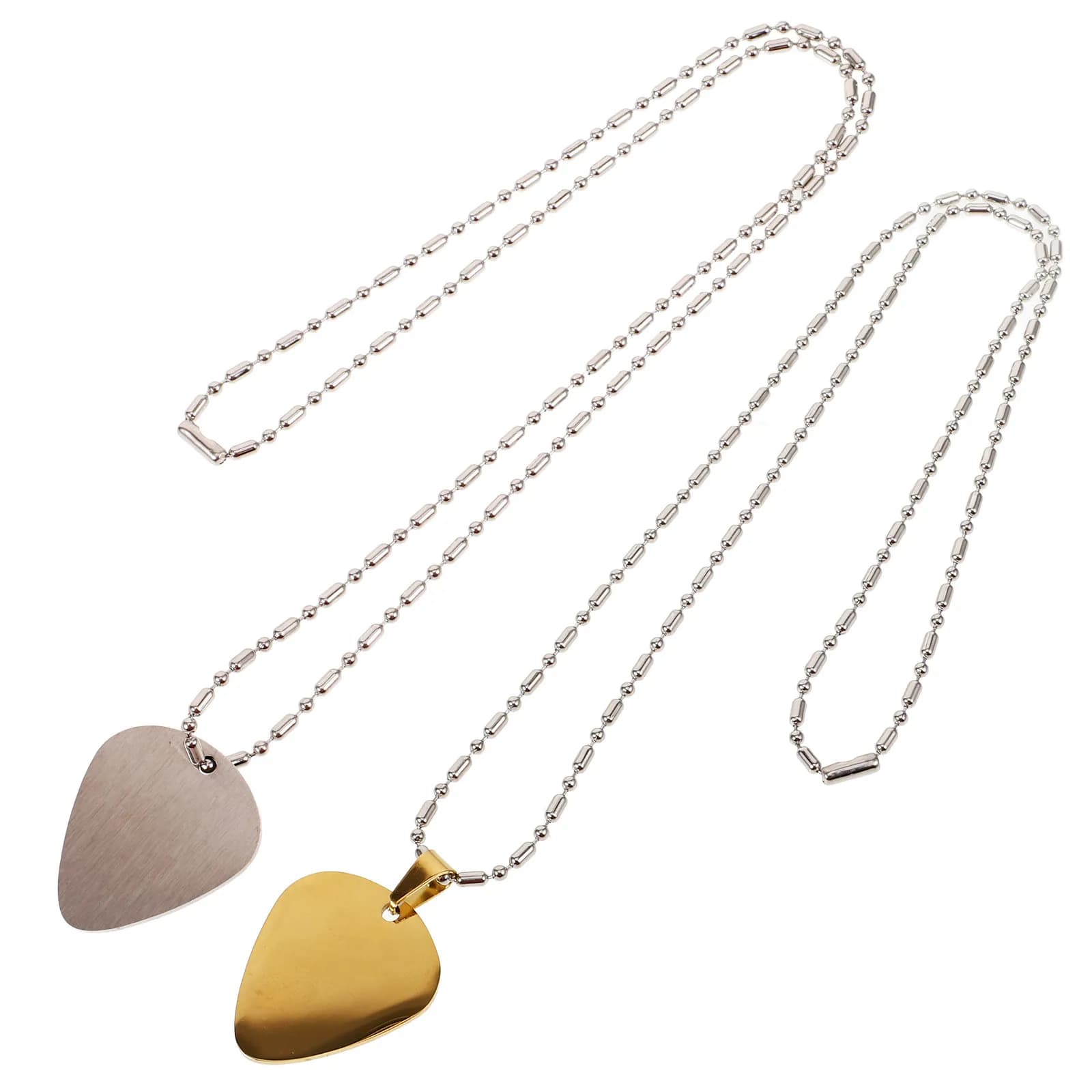 2Pcs Guitar Pick Pendant Necklace Delicate Women Men Music Accessory Guitar Pick Necklace Creative Decor Men Necklaces