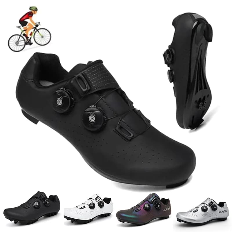 Scarpe da Ciclismo Ultraleggere con Chiusura Automatica, Scarpe da Corsa su Strada, Sneakers SPD Piatte, Scarpe Sportive Unisex con Tacchette SPD