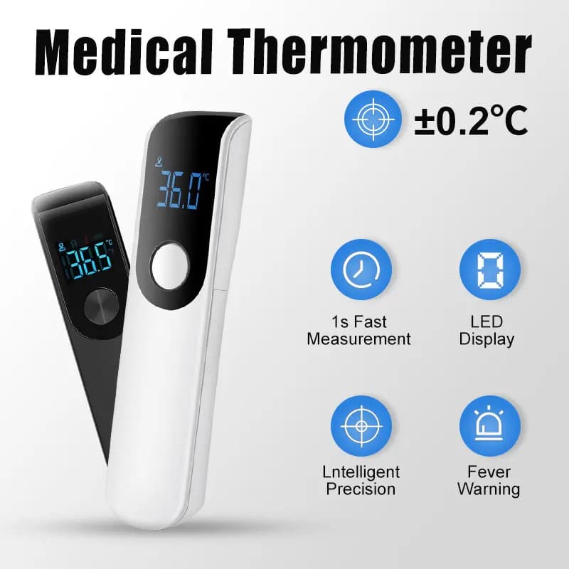 AiQUE Termometro digitale Fronte Febbre Corpo senza contatto Termometro LED a infrarossi Febbre IR Monitor per la salute della casa del bambino adulto