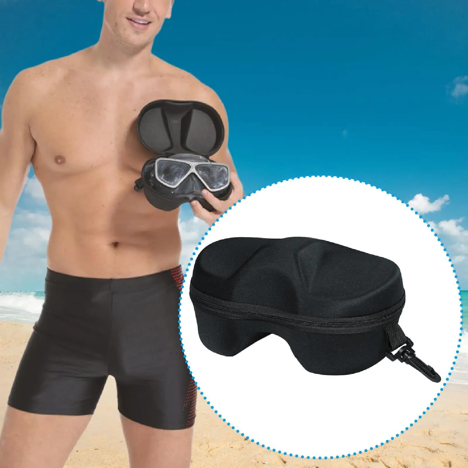 Underwater Mask Case with Clasp Clasp and Clasp, EVA Accessories, Portable Naked Occhialini Box, Protective Container for Underwater Occhialini