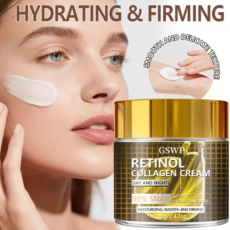 GSWP Crema viso al retinolo e collagene, contenente acido ialuronico, offre idratazione giorno e notte, idratazione profonda. 70g/140g