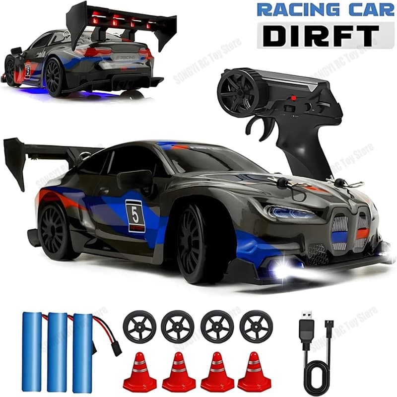 RC Drift Car 4WD High speed remote controlled racing vehicle with LED lights 2.4GHz Radio 4x4 Offroad truck Children's Toy