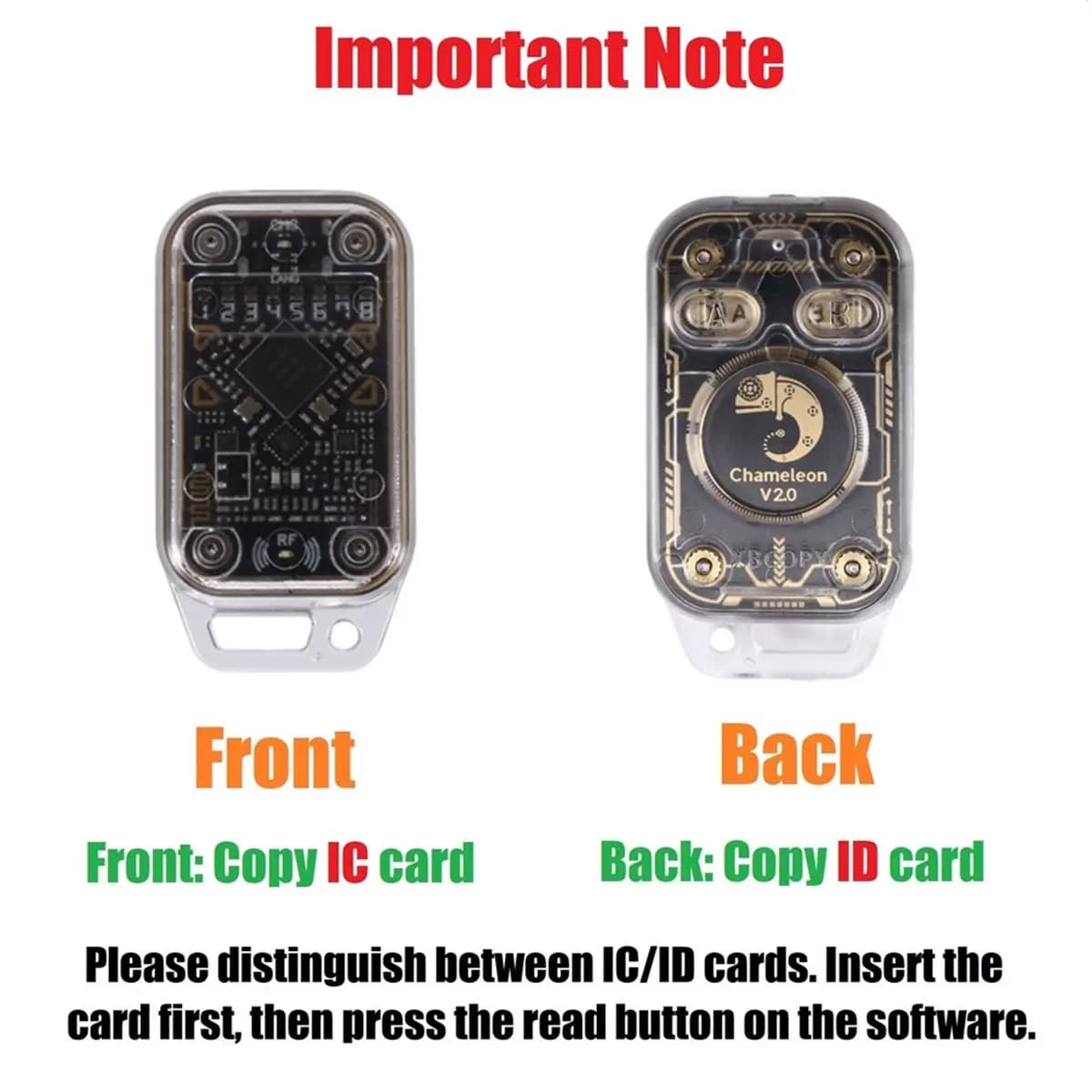 Disponibile Lettore di Chip RFID Chameleon V2.0 + 2 Portachiavi UID, Duplicatore NFC 125K 13.56Mhz, Decodificatore di Carte Chameleon Ultra