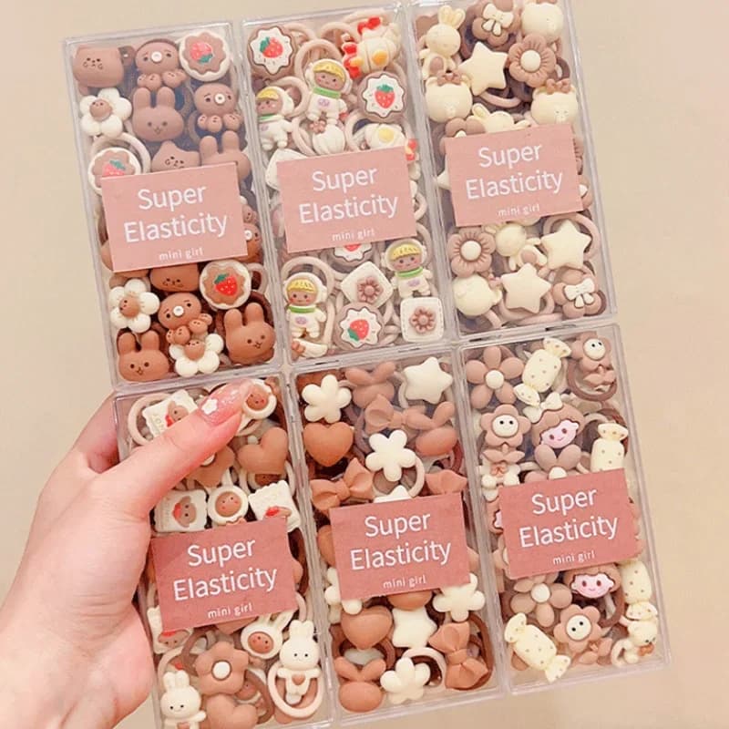 Color Coffee For Kids Nice Cartoon Animated Corda Hair Ring for Inch For Baby Does Not Bad Elastic Copricapo Baby Tie Small Pull