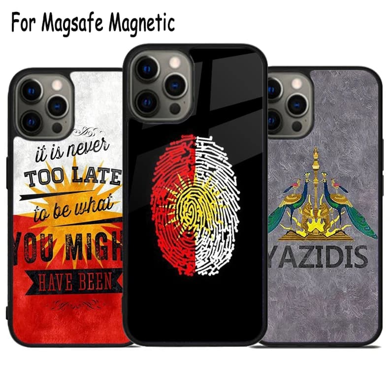 Yezidi Sun Custodia per telefono con ricarica wireless per iPhone 17 Air 15 16 16e 14 13 11 12 Pro Max Plus Magsafe Cover per paraurti magnetico