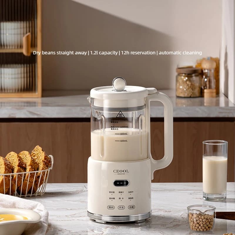 Macchina Automatica per Latte di Soia, Silenziosa e Multifunzionale, Frullatore Senza Cottura con Filtro Autopulente, per 3-4 Persone