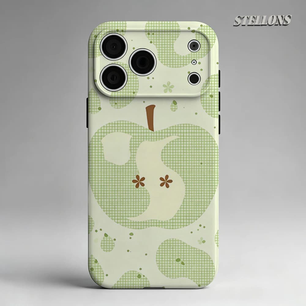 Custodia per telefono Green Apple Ditsy per custodia magnetica per iPhone 17 16 15 14 13 Pro Max Plus, custodia robusta a strato singolo/doppio