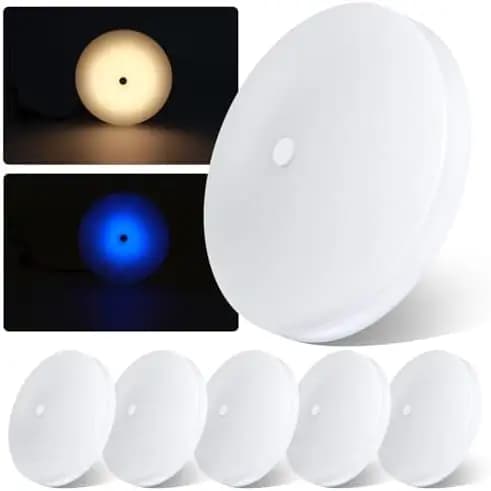 Luce LED da Soffitto per Camper acegoo 4.5" 12V CRI90+ Set da 6 3000K con Luce Notturna Blu