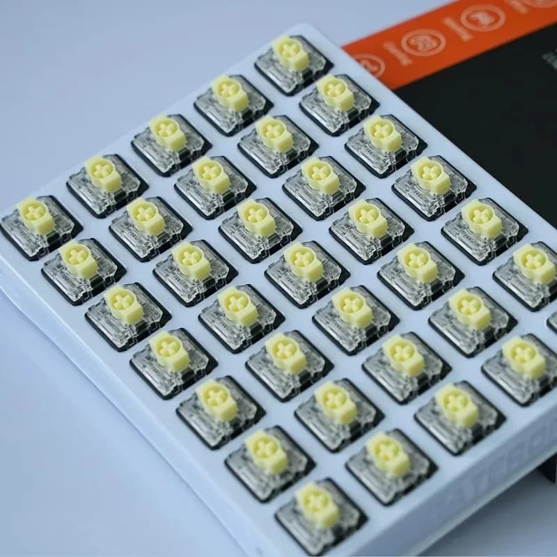 GATERON KS-33 Low Profile 2.0 Banana Keyboard Switch 3 Pin Light Green RGB Customized DIY Hot Swap Mechanical Keyboard Gaming