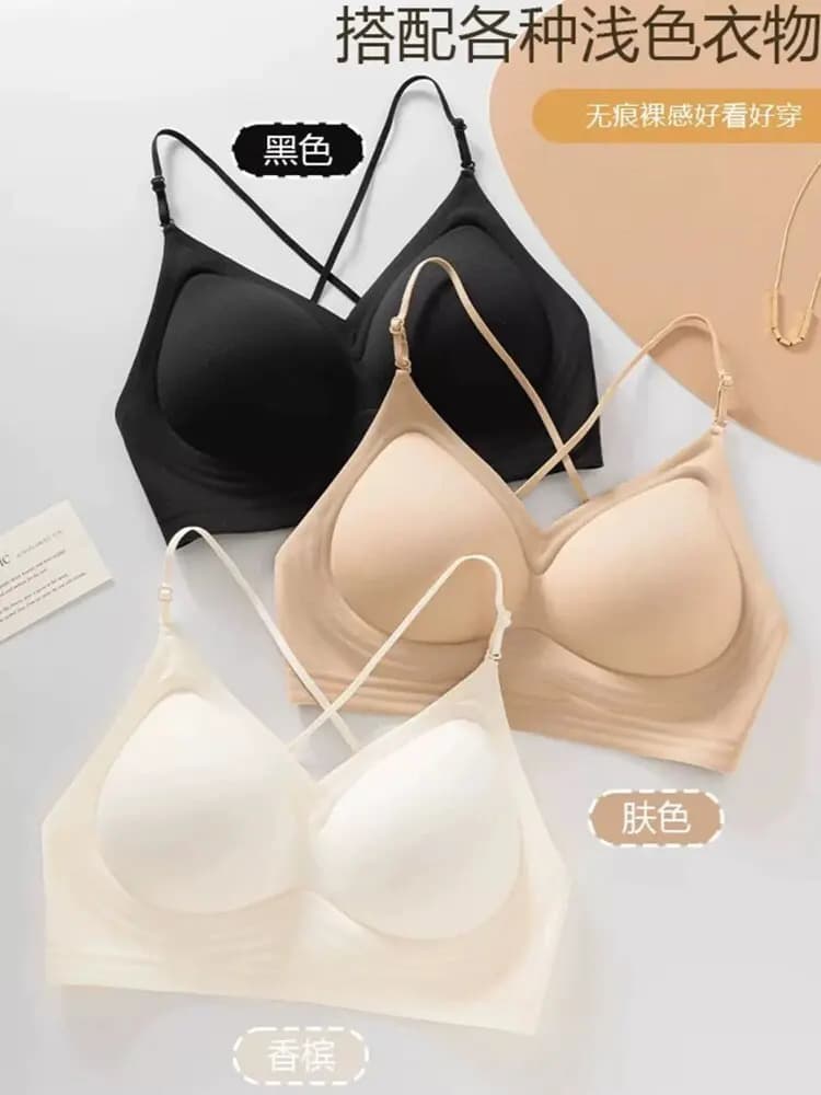 Reggiseno multiway con scollo all'americana e schiena profonda, push up stile americano per busto piccolo, bralette convertibile senza cuciture, bestseller MOYIOSU SL