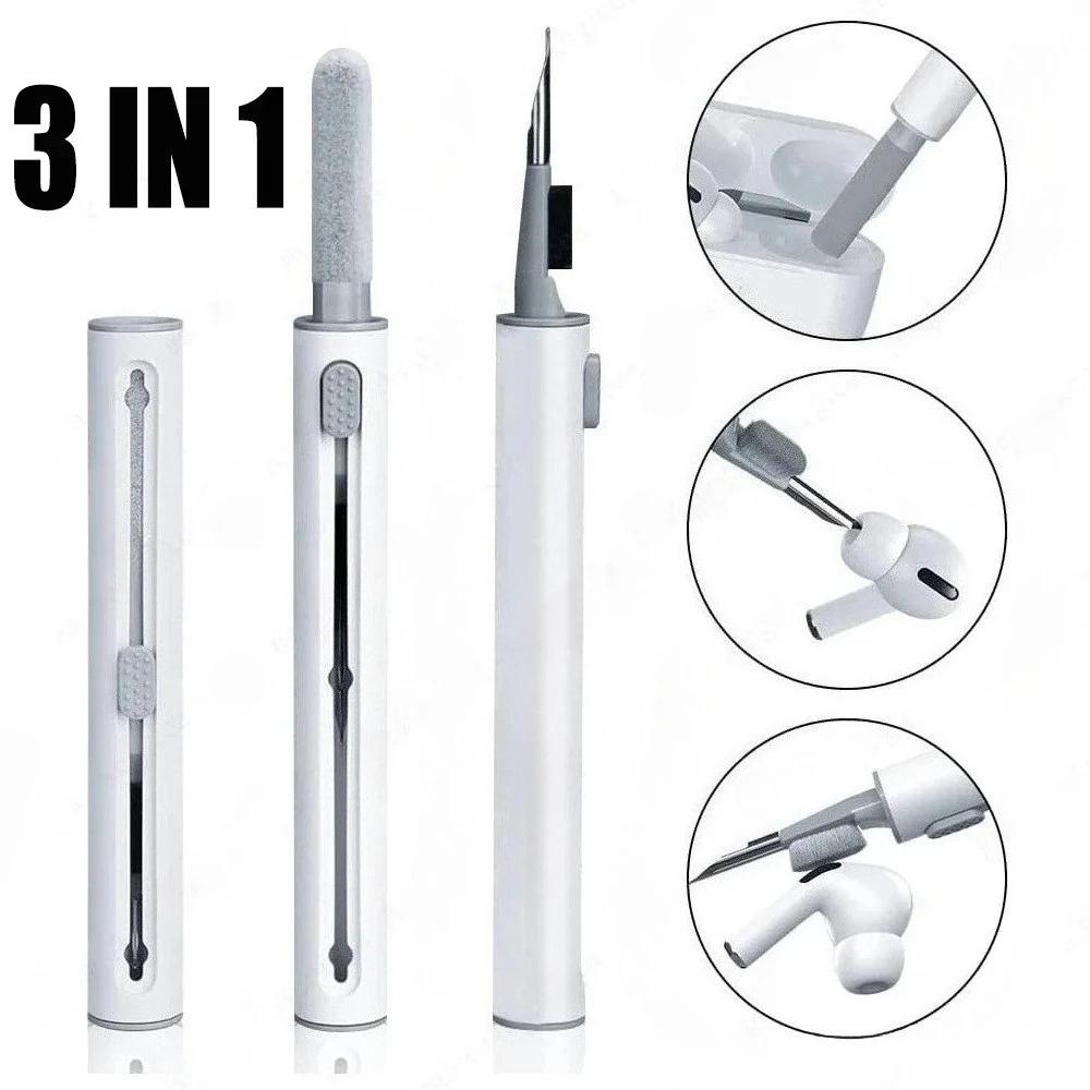 3 in 1 Sliding Cleaning Pen for  Earphones Brush for Airpods 3 Pro Series Case Headsets Cleaners Earbuds Cleaning Tools