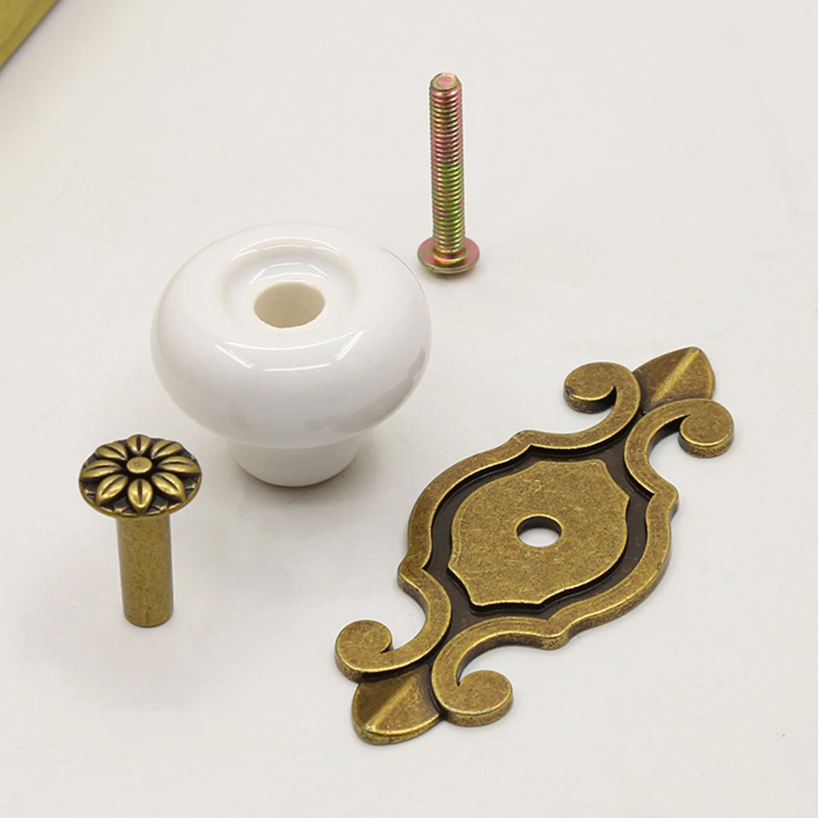 Maniglie per Armadi in Ceramica Stile Retrò Vintage, Resistenti, a Foro Singolo, Adatte per Cassetti e Armadi