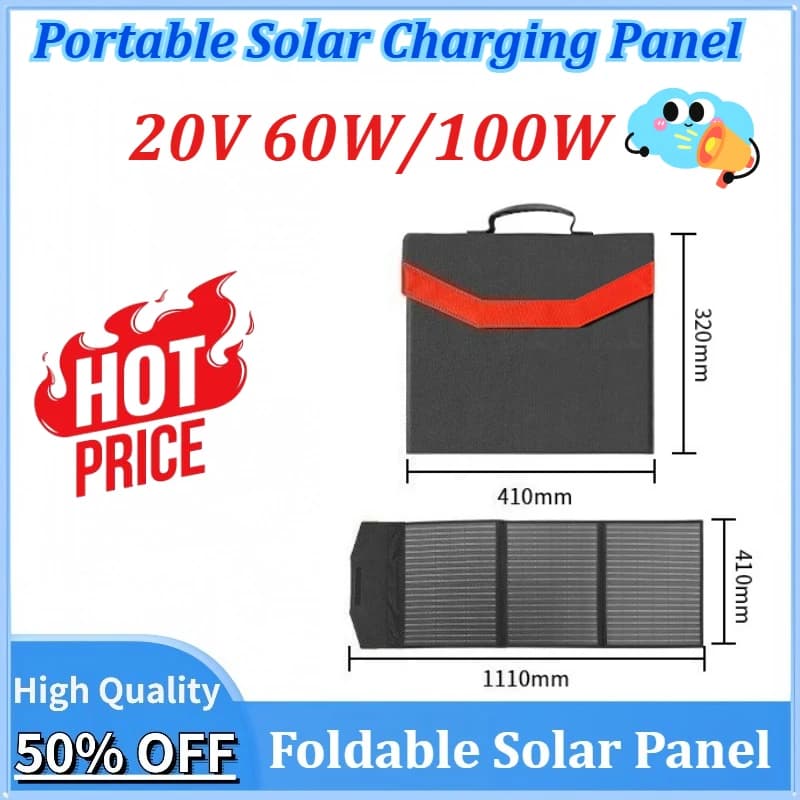 20V 60W/100W Pannello Solare Pieghevole Portatile Flessibile Piccolo Impermeabile Pieghevole Pannelli Solari Celle per il Caricabatteria Del Telefono Mobile
