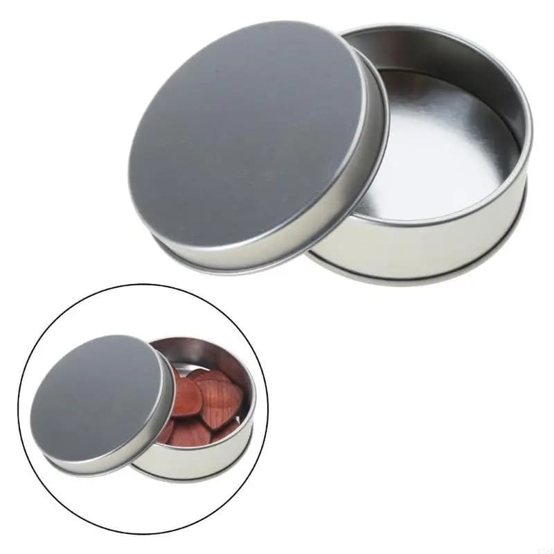 Portable Metal Acoustic Guitar Pick Plectrum Holder for Case Box Rectangle Round