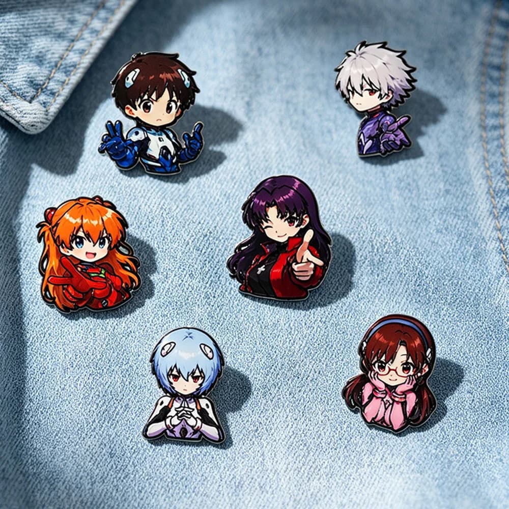 6Pcs Anime Figures Enamel Pins Cartoon Metal Brooch On Backpack Lapel Badge For Backpack Cosplay Fans Gift