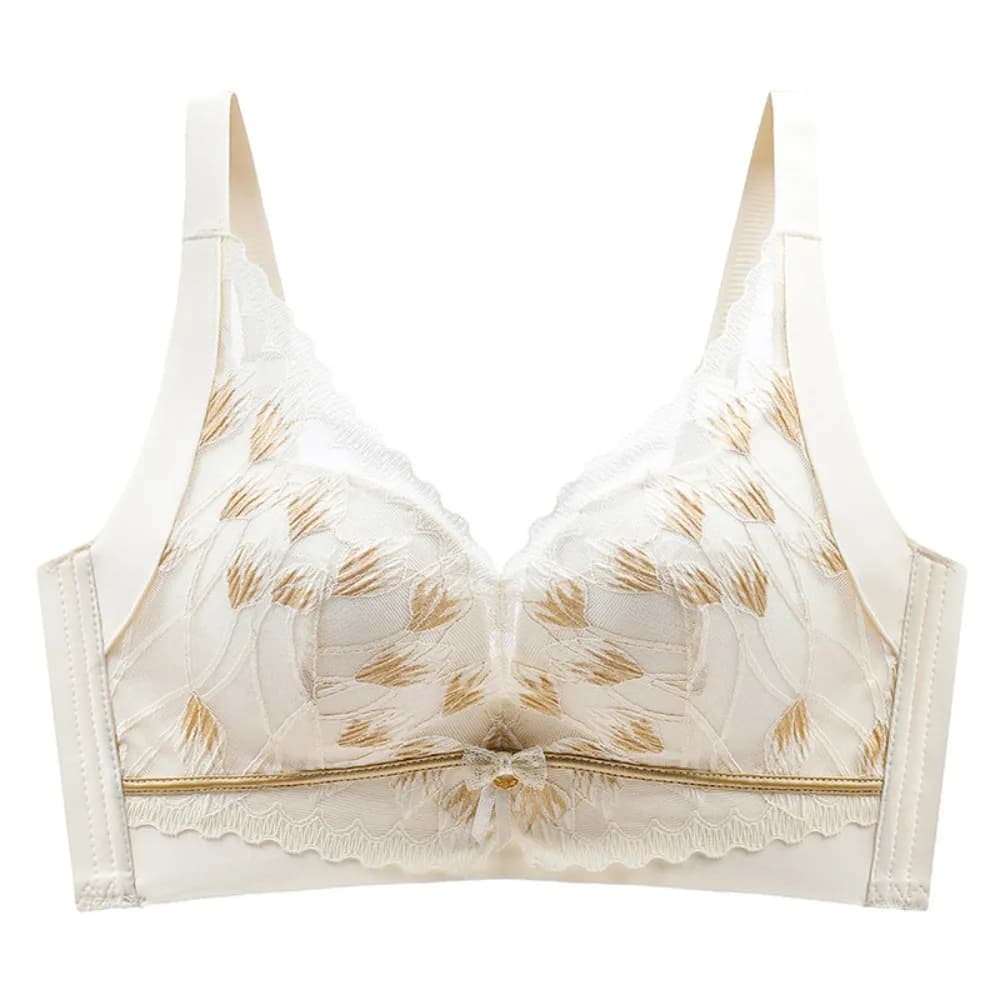 Fashion Mesh Flower Lace Deep V Bra Shockproof Push Up Underwear for Women Lingerie Wireless Seamless Bra Girls