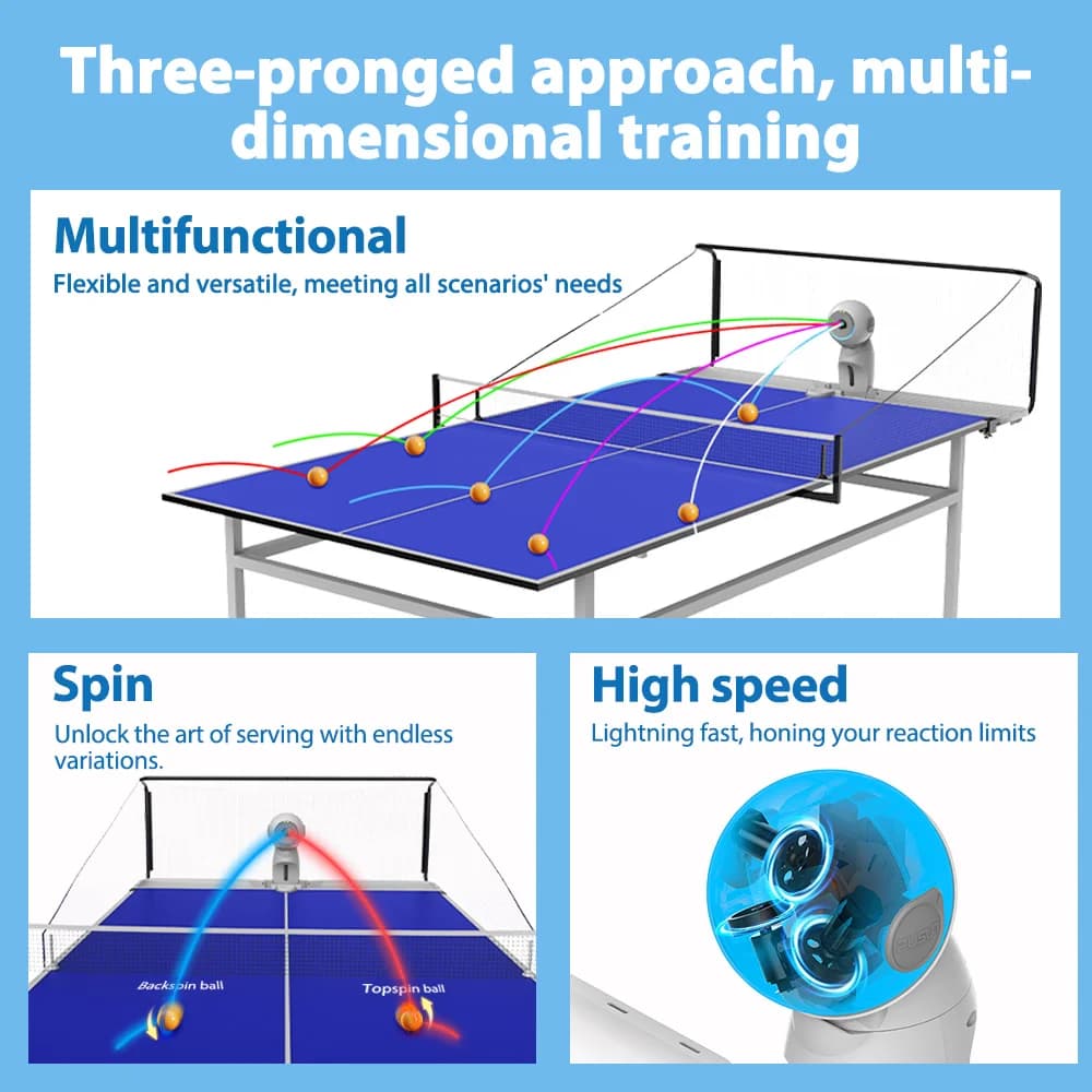 New Arrival Pusun Table Tennis Machine Multi-dimensional Training Table Tennis Robot Ping Pong Machine for Table Balls