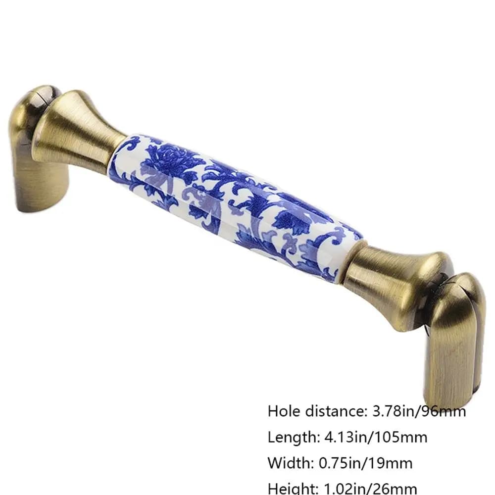Maniglie per Mobili in Ceramica da 76mm/96mm/128mm, Design Antico e Creativo, Maniglie per Porte, Cassettiere e Armadi, Pomelli per Cassetti