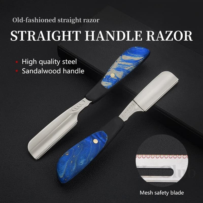 Japanese safety shaver straight handle zinc razor alloy shaver for beard wood blade rest of beard knife tools for barber shop