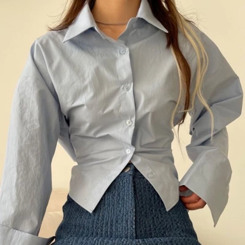 Camicie Donna Hotsweet Moda Chic Fasciatura Design Semplice Sottile Primavera Temperamento Stile Coreano Solido Tutto-fiammifero Casual Harajuku Ragazze