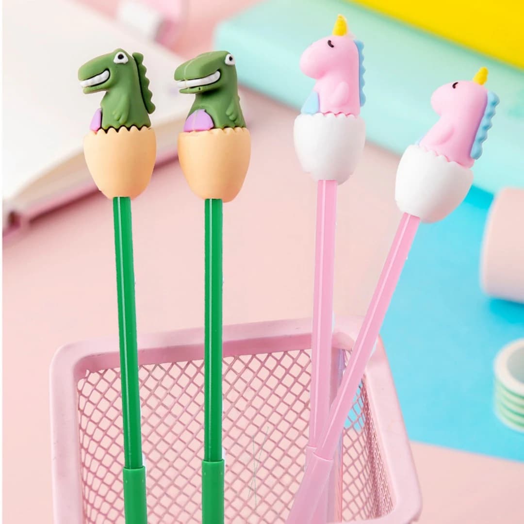 Simpatiche penne gel a forma di dinosauro, penne a sfera con inchiostro nero a forma di animale kawaii per studenti, ufficio, articoli di cancelleria per la scuola