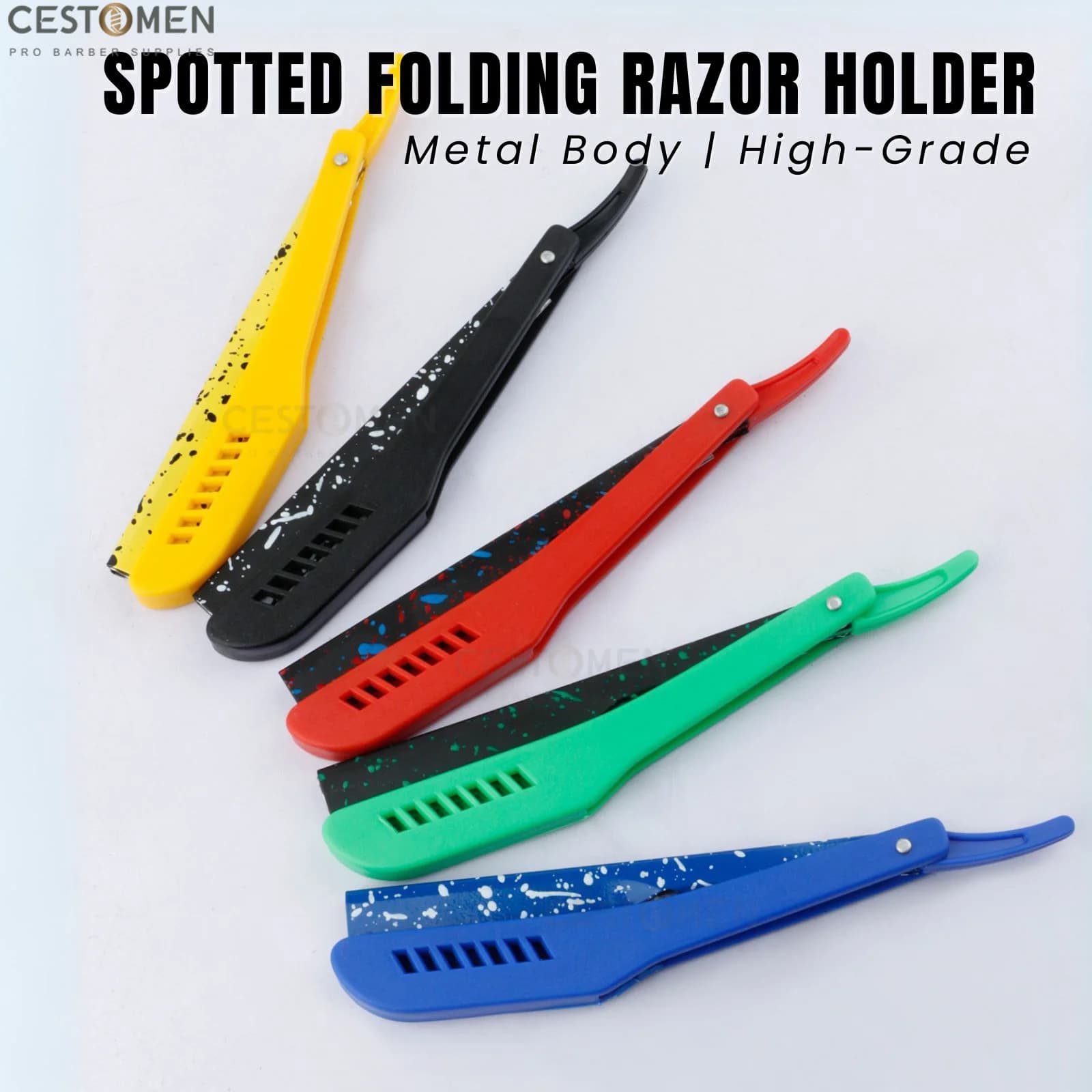 1PC Classic Folding Razor Men's Manual Shaving Tool With Extendable Stand Portable Retractable Beard Trimmer Salon Razor Holder