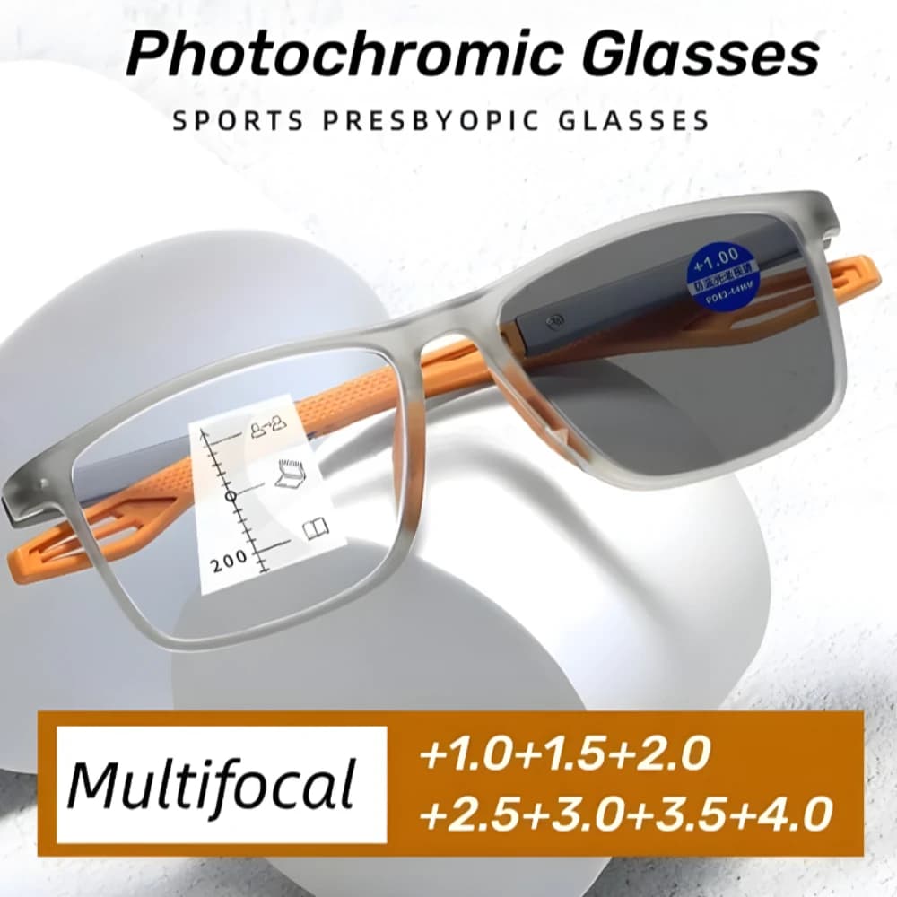 Multifocal photochromatic reading glasses TR90 anti-light blue New progressive glasses from close to far Man Woman Sports glasses