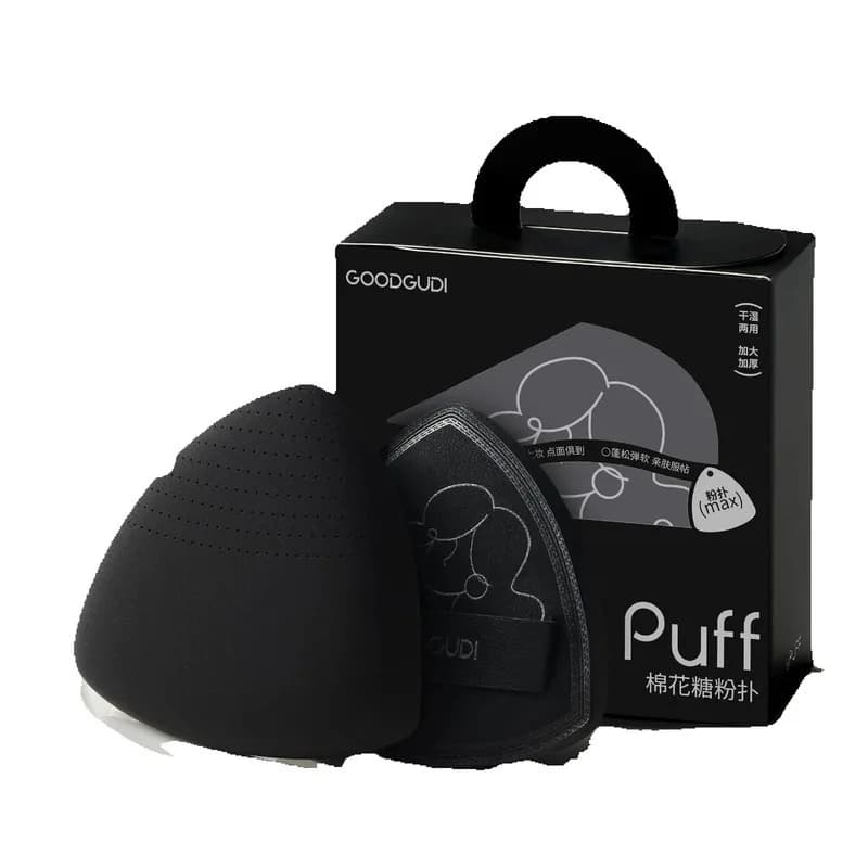 Goody Powder Puff, a double purpose dry and wet portable powder breath specially designed for super soft liquid foundation